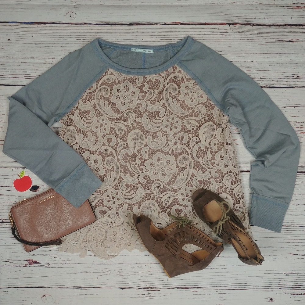 Maurices Crochet Crop Sweatshirt